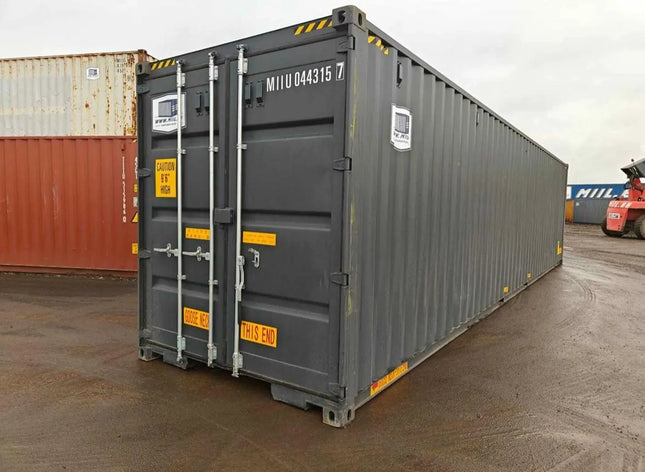 40-Fuß-Seefrachtcontainer, neuwertig, mit Seitentüren